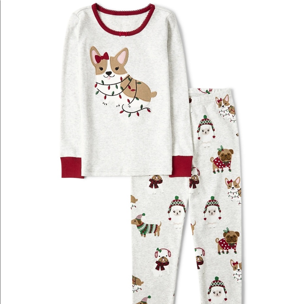 Gymboree Girl Corgi Holiday Sleep Set Pajamas cute